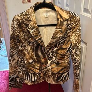 Jacket brown and cream w/ gold buttons